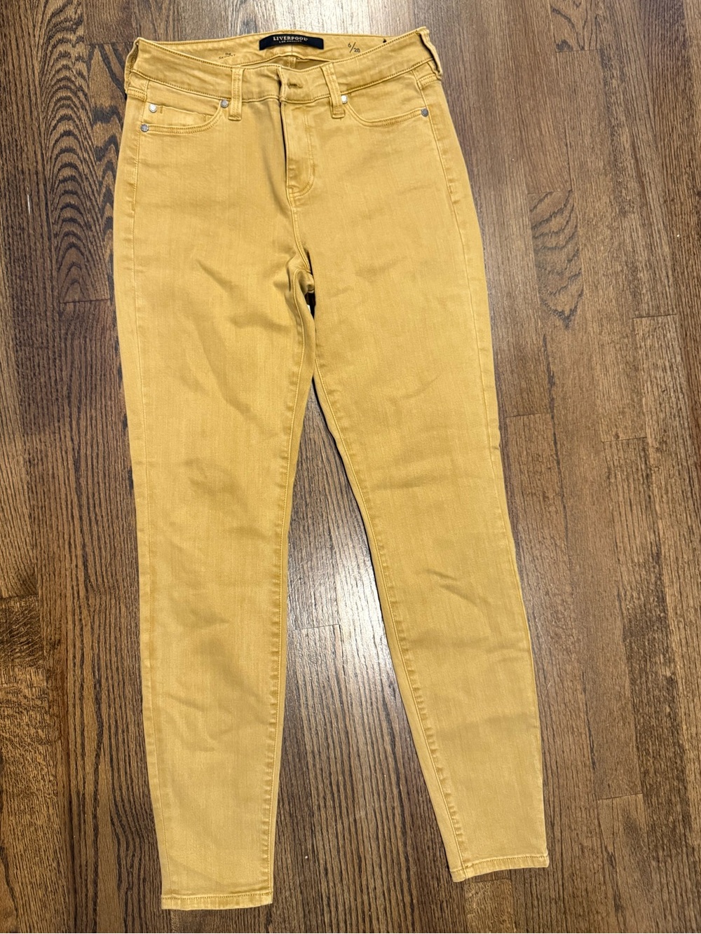 Liverpool Mustard Skinny High-Rise Jeans